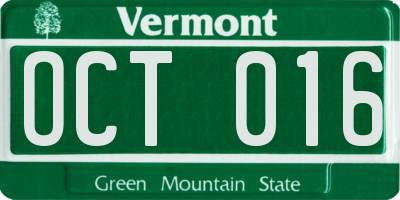 VT license plate OCT016