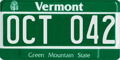 VT license plate OCT042