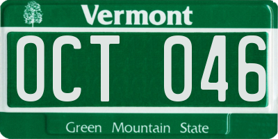 VT license plate OCT046