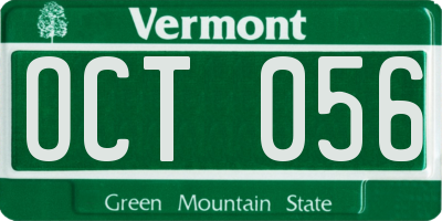 VT license plate OCT056