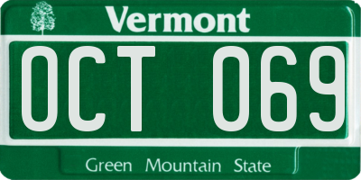 VT license plate OCT069