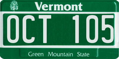 VT license plate OCT105