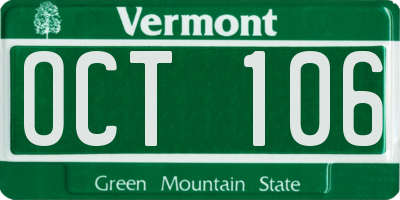 VT license plate OCT106