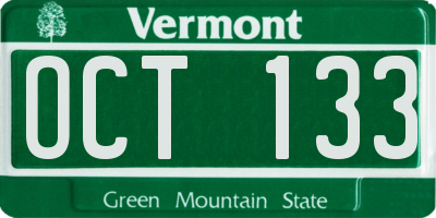VT license plate OCT133