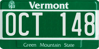 VT license plate OCT148