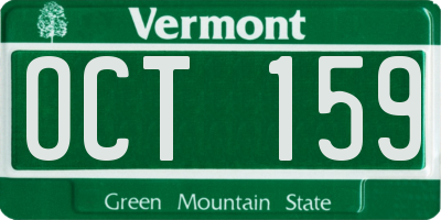 VT license plate OCT159