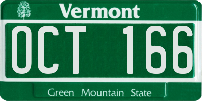 VT license plate OCT166