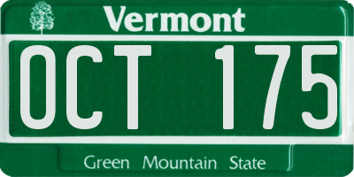 VT license plate OCT175