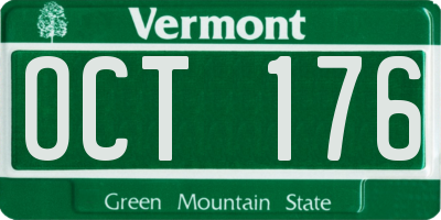 VT license plate OCT176