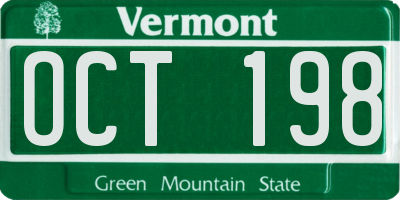 VT license plate OCT198