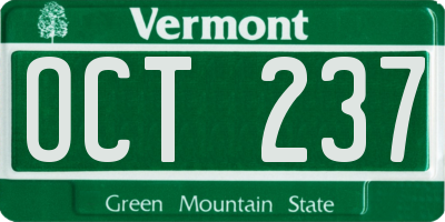 VT license plate OCT237
