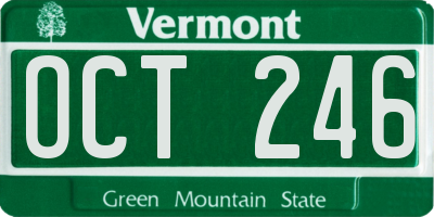 VT license plate OCT246