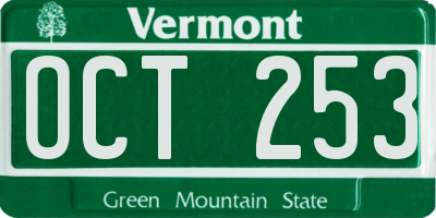 VT license plate OCT253