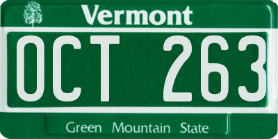 VT license plate OCT263