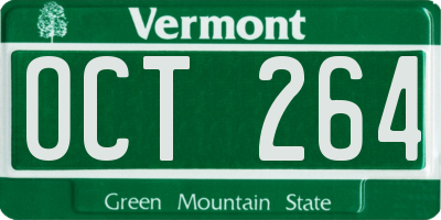 VT license plate OCT264