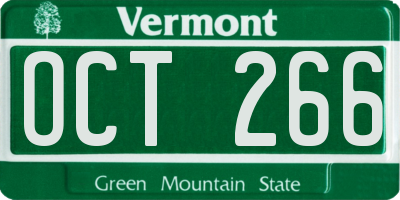 VT license plate OCT266