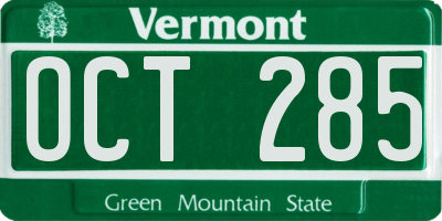 VT license plate OCT285