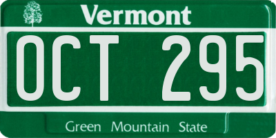 VT license plate OCT295