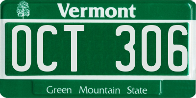 VT license plate OCT306