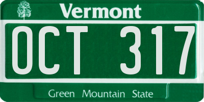 VT license plate OCT317