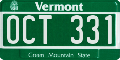 VT license plate OCT331