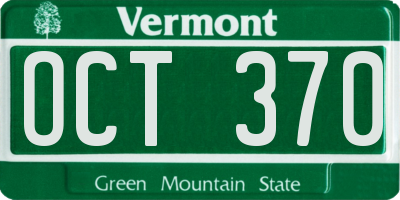 VT license plate OCT370