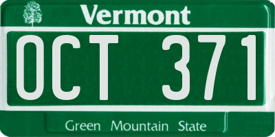 VT license plate OCT371