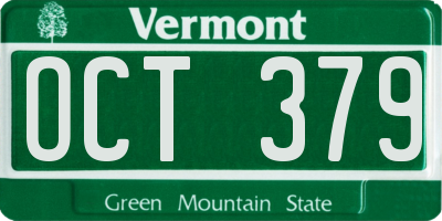 VT license plate OCT379
