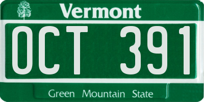 VT license plate OCT391