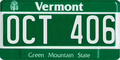 VT license plate OCT406