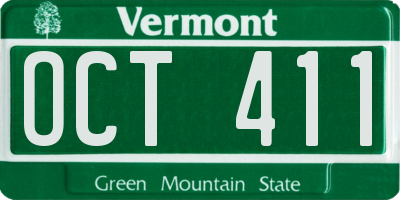VT license plate OCT411