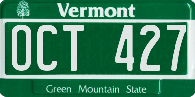 VT license plate OCT427