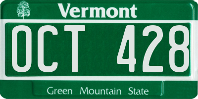 VT license plate OCT428