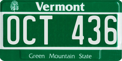 VT license plate OCT436