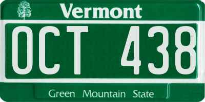 VT license plate OCT438