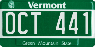 VT license plate OCT441