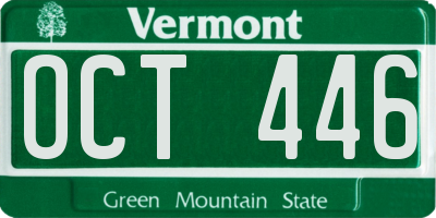 VT license plate OCT446