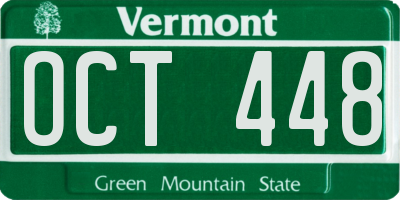 VT license plate OCT448