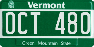VT license plate OCT480