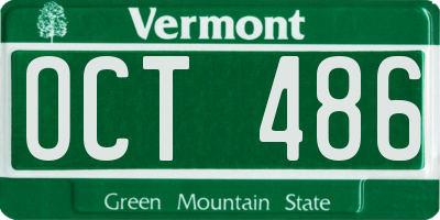 VT license plate OCT486