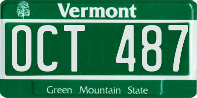 VT license plate OCT487
