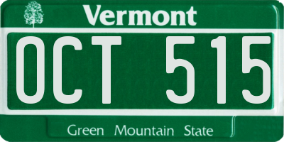 VT license plate OCT515