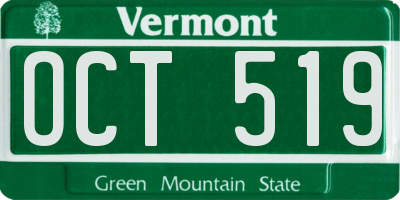 VT license plate OCT519