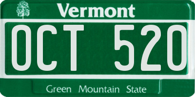 VT license plate OCT520