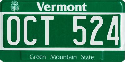VT license plate OCT524