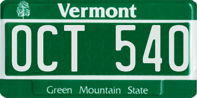 VT license plate OCT540