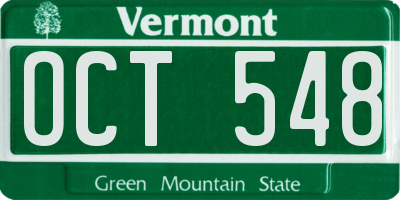 VT license plate OCT548