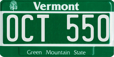 VT license plate OCT550
