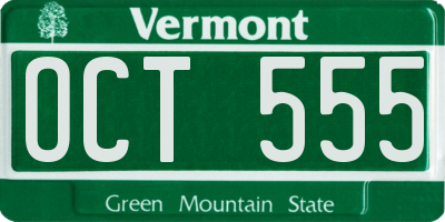VT license plate OCT555