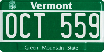VT license plate OCT559